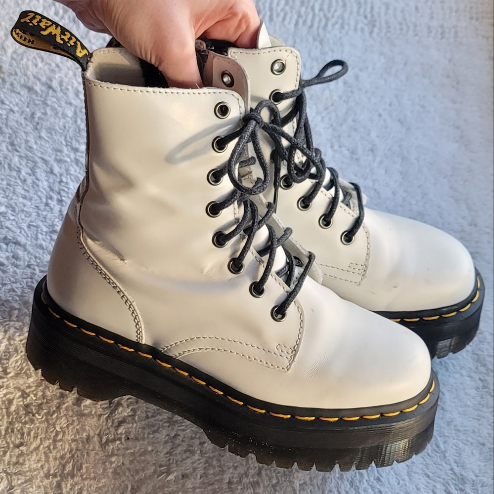 Dr. Martens White Jadon Platform Boots